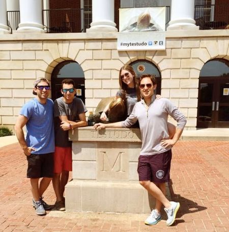 The Price brothers in in front the McKeldin Library
