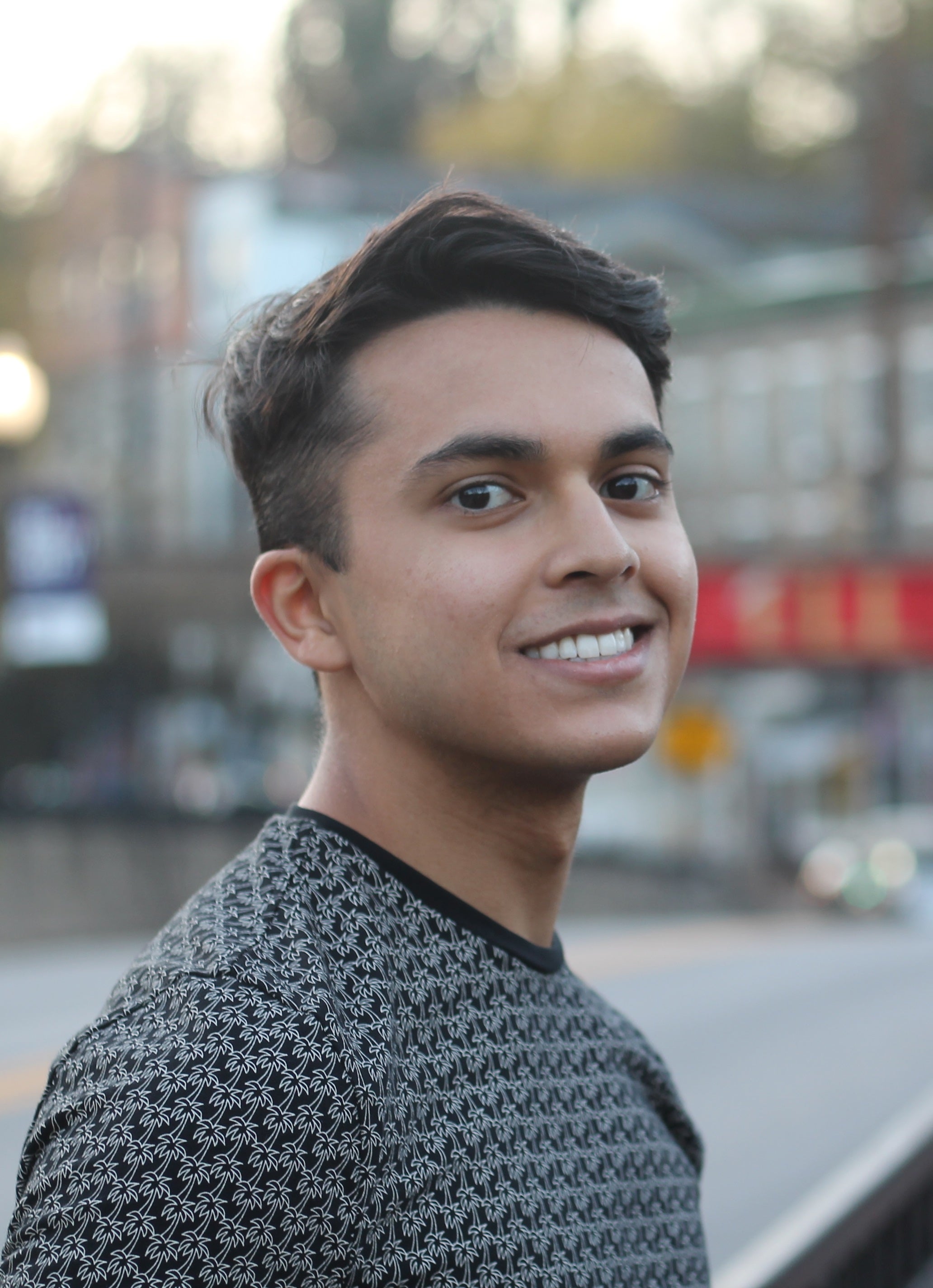 Young man smiling in a T-shirt