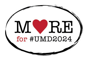More for UMD 2024 word mark in black on a white background