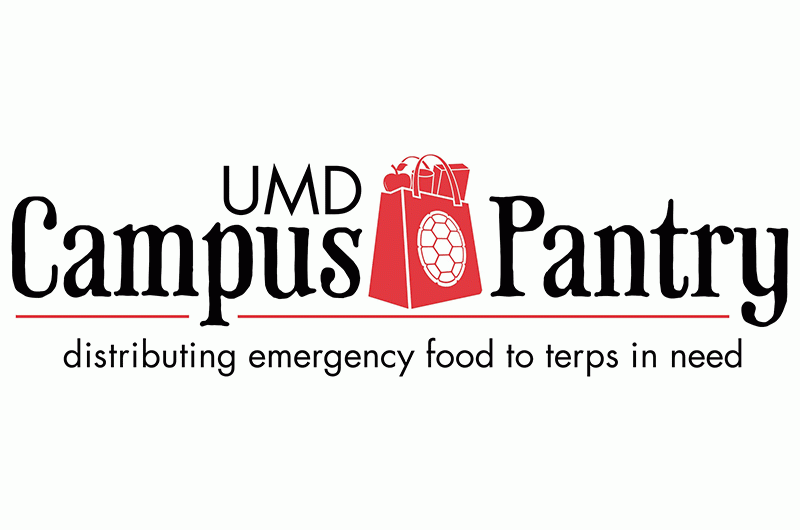 UMD Campus Pantry logo showing a red shopping bag