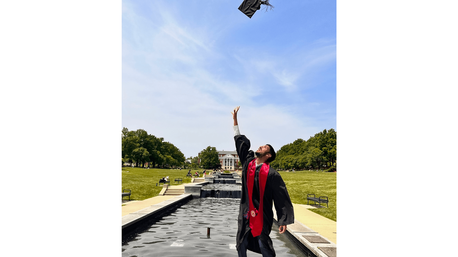 Shiva Vijayaverl in front of McKeldin Mall