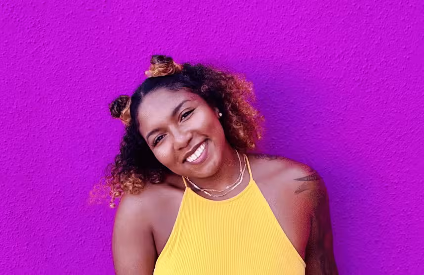 Young African American woman smiling